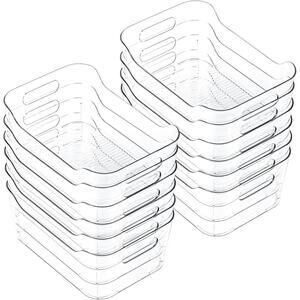CiWiVOKi Clear Plastic Storage Bins – Set of 12 Multi-Use Organizer Containers